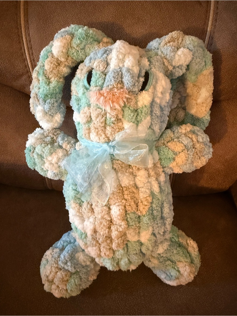 Plush Pastel Bunny Decorative Throw Pillow - Multicolor